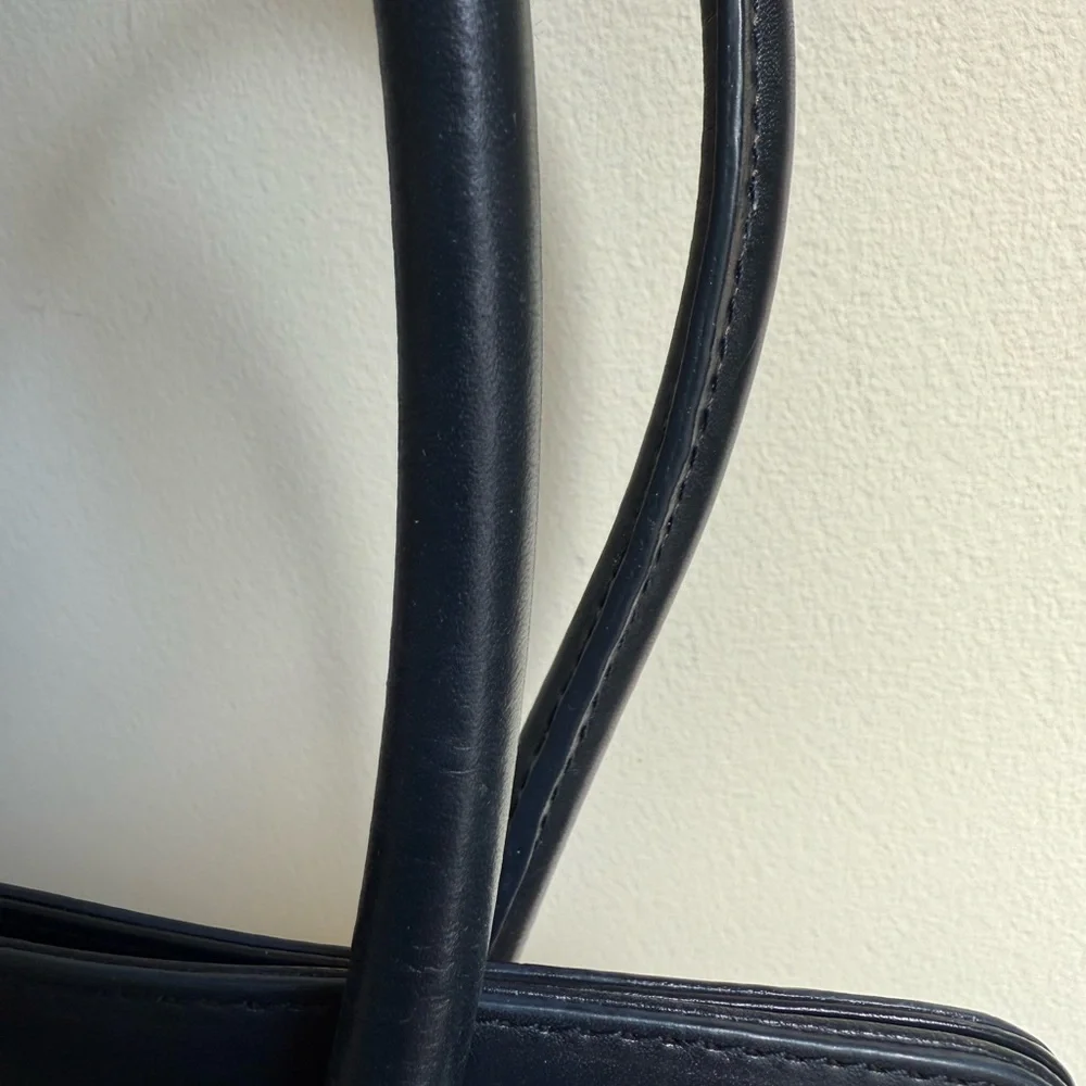 Tory Burch Navy Blue and Canvas Cream Women's Tote Bag